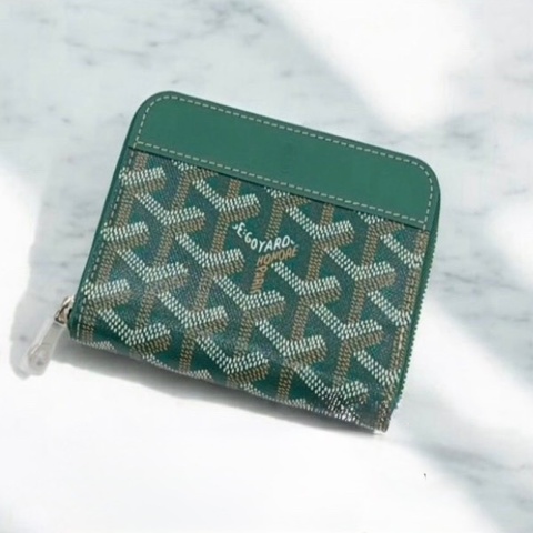 莉亞精品♡ Goyard 拉鏈卡包 綠 二手美包