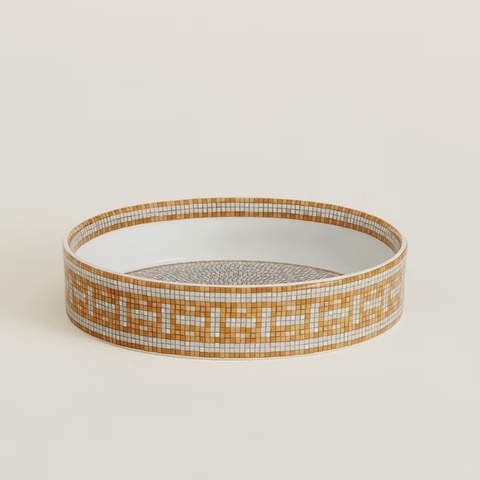 現貨商品 全新商品 台灣購證 Hermes 金色馬賽克圓形收納飾品盤