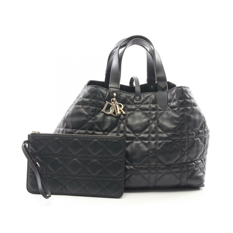 Dior Toujours 大 Microcannage 手袋 M2820OSHJ_M900 黑色皮革 二手