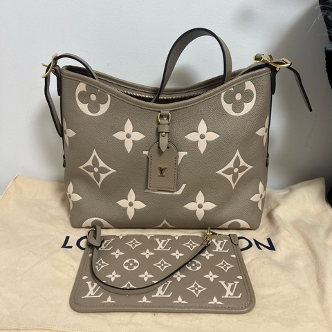 LV路易威登carryall 小號 單肩包腋下包斜挎包 大象灰 芯片款