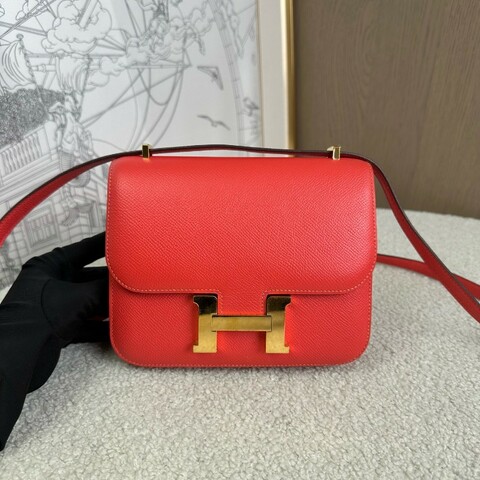 Hermes Constance康康19 番茄紅金扣 ep皮 X刻