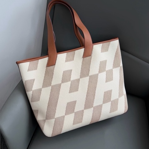 Hermes • Cabas 40 金棕色帆布托特包