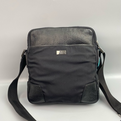 Gucci  古馳拼皮單肩斜挎經典郵差斜挎包
