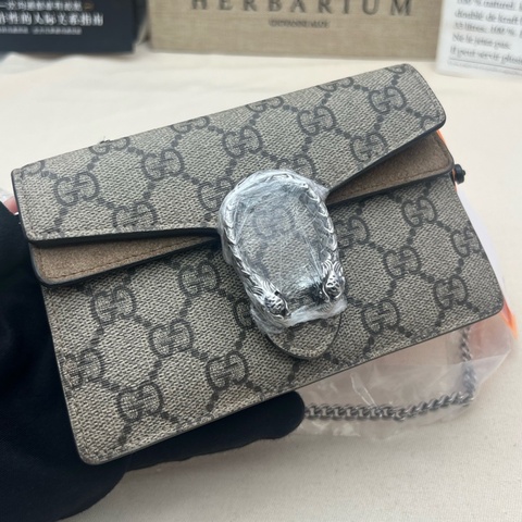 GUCCI老花酒神mini鏈條斜挎包