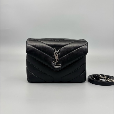 YSL 聖羅蘭 黑銀方胖子Loulou斜挎包 尺寸18*13