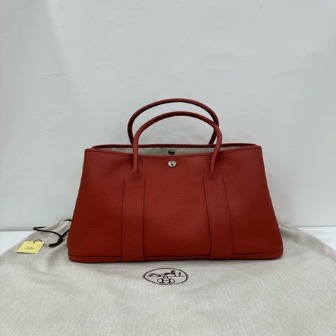 Hermes 愛馬仕 Garden花園包36 石榴紅 T刻