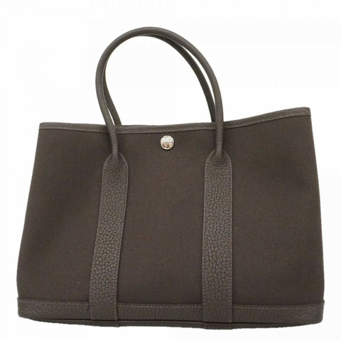 Hermes Garden TPM 手提包，軍用布，Ebene，G Stamp，女士