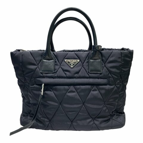 PRADA 普拉達 TOTE BAG NYLON 1BG168 尼龍 黑色 銀釦