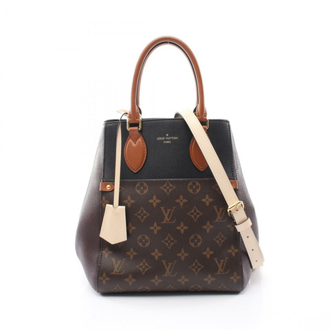 路易威登 Fold Tote MM 兩用手提包，塗層帆布和皮革，Monogram 圖案，女士，黑色/酒紅色/多色，M45409