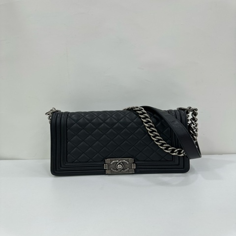 Chanel 香奈兒 leboy 中號 黑銀 牛皮 31開