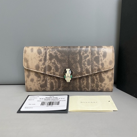 Bvlgari · 寶格麗水蛇皮翻蓋長夾 🈶原廠盒裝