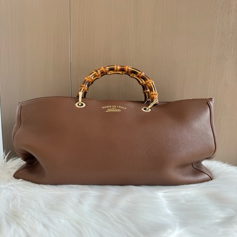 Gucci/古馳 竹節手提包 尺寸40*17*27cm 98新