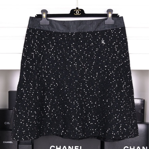 Chanel 02年黑色亮片半裙