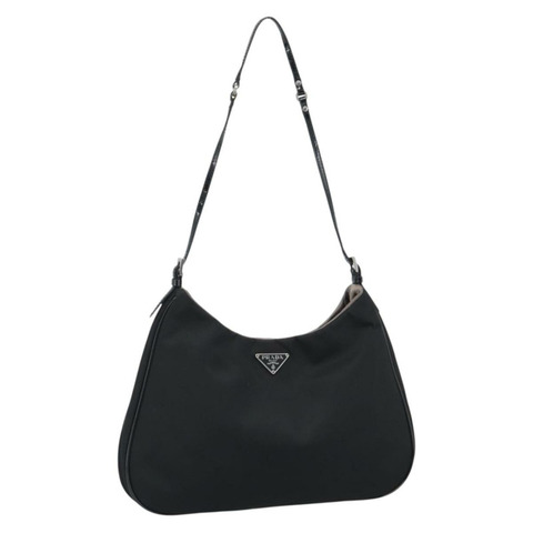 PRADA 手提包 尼龍 黑色 銀色 正品 185505V