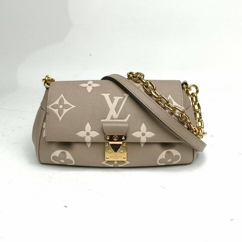 LOUIS VUITTON Favorite鏈條雲朵包灰色牛皮晶片肩背包