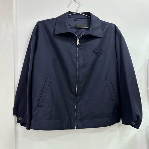 Prada/普拉達 男士三角標外套 藍色拉鍊款M碼