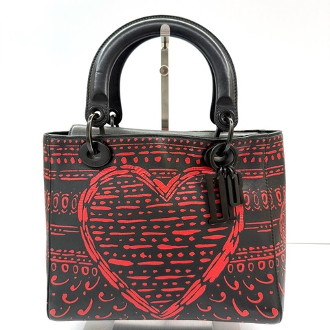 DIOR 迪奧 紅色愛心手提斜背2way包 LADY HEART