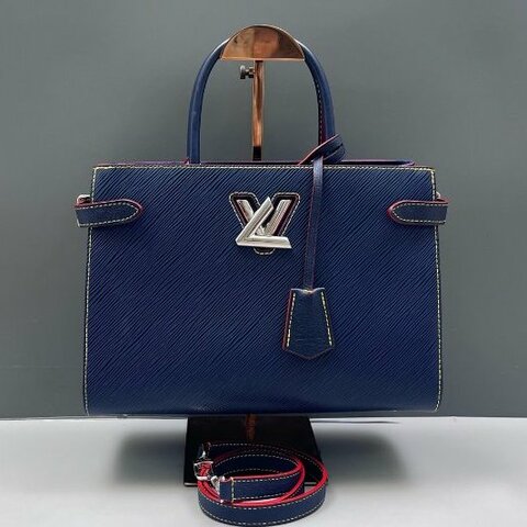 路易威登/Louis Vuitton 深藍水波紋銀扣托特手提包