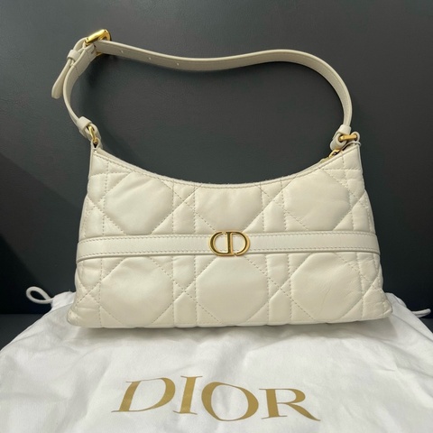 迪奧Dior miss caro腋下包單肩包 白色 金扣