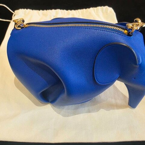 【美收精品】LOEWE大象藍立體可愛造型小側背包 5-700