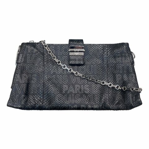 LOUIS VUITTON 路易威登 M95824 PYTHON PERFORE LUTECE 手拿包 蟒蛇皮 黑色 銀釦