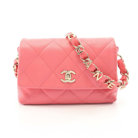 香奈兒 (CHANEL) 絎縫 CHANEL 標誌鏈單背包 AS2299 粉紅色皮革 二手 CC