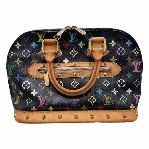 LOUIS VUITTON 路易威登 M92646 ALMA 貝殼包 PVC帆布 黑三彩老花 金釦