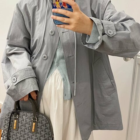 GOYARD Vendome灰色Y字老花貝殼手提斜背包 29*23*12 98新配件塵袋