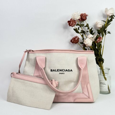 BALENCIAGA NAVY CABAS S 粉色