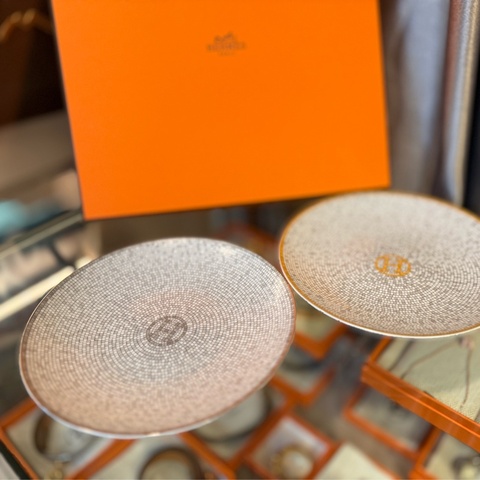 Mosaique au 24 gold + platinum bread and butter plate