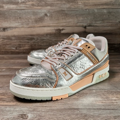 LV路易威登 trainer 銀色 銀橙 錫紙 液態銀 42.5碼