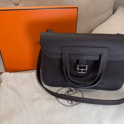 Hermes 愛馬仕 Mini Halzan 銀釦 K刻