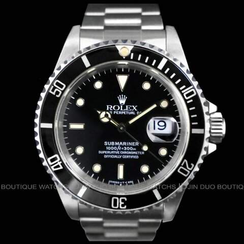 金鐸精品~2535 ROLEX 勞力士16610 Submariner Date蠔式恆動潛航者日曆型黑水鬼自動上鍊男用腕錶