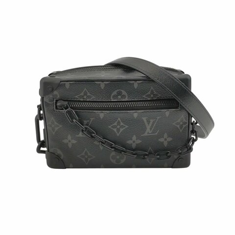 Louis Vuitton (LV) Soft Trunk迷你牛皮Monogram印花鉚釘包角斜背包單肩包晶片款