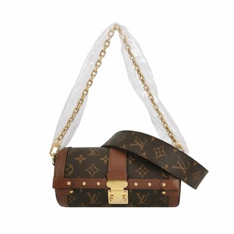 Louis Vuitton (LV) Papillon Trunk牛皮老花S-lock鎖扣圓筒包斜挎包單肩包晶片款
