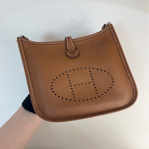 Hermès｜mini Evelyne  金棕銀