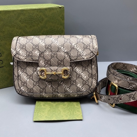 GUCCI古馳巴黎世家聯名1955馬鞍包