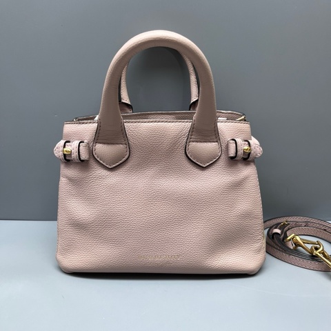 Burberry 粉色荔枝纹班纳通勤包