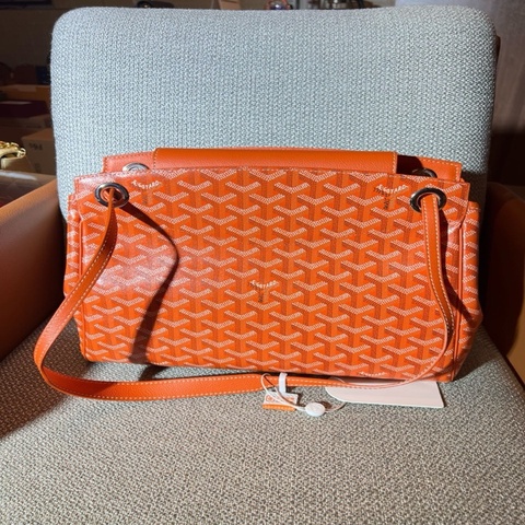 戈雅Goyard/rouette翻蓋托特單肩包橙色老花托特單肩包24年的