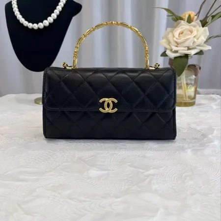 【威選精品】🖤 CHANEL 22B 黑金羊皮琺瑯手柄 Kelly 包｜限量人氣款