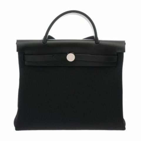 愛馬仕 Herbag Zip PM 黑色 B 印記（約 2023 年）女士 Toile Military Vache Hunter 手提包 全新未使用 Ginzo