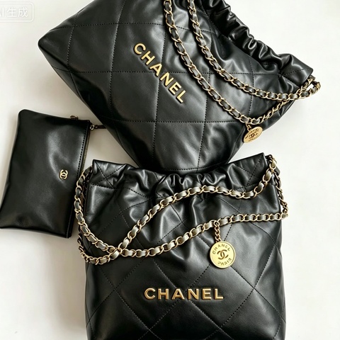 CHANEL香奈兒黑金22bag小號 全新全配🈶購證🌺