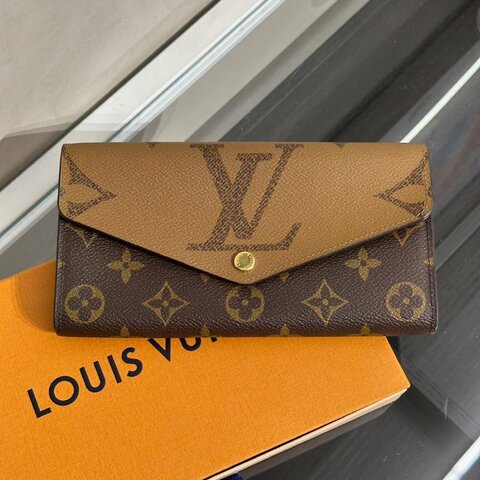 LOUIS VUITTON Sarah信封雙折拚色長夾
