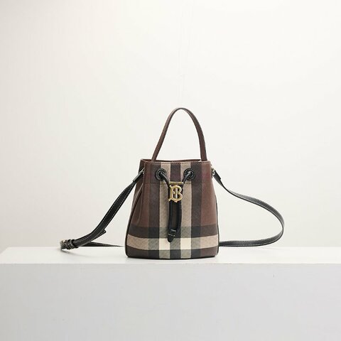 二手Burberry TB mini 格紋水桶包
