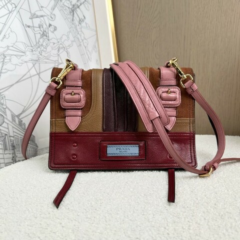 Prada 莫蘭迪拼色劍橋包 郵差包
