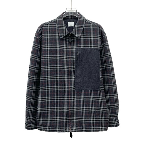 Burberry 深灰格纹夹克外套 XS码