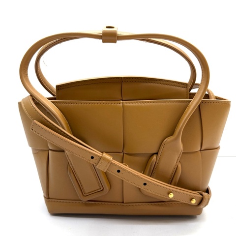 BOTTEGA VENETA 寶緹嘉 棕色MINI THE ARCO 手提斜背2WAY包
