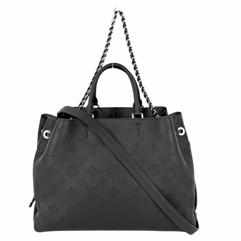 路易威登女士Monogram Mahina Bella手提包/肩背包/斜背包，黑色，LOUIS VUITTON M59200 Noir，銀色五金配件
