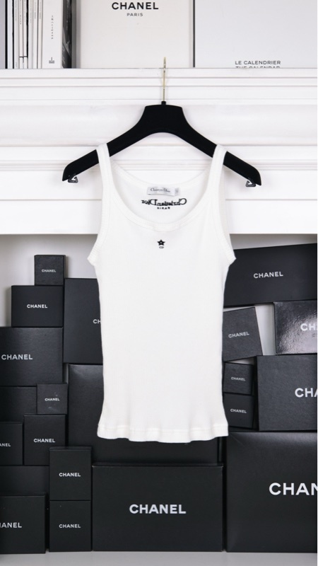 Dior 黑白五角星刺绣背心马甲上衣