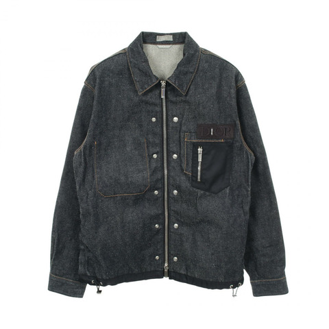 Dior × sacai 牛仔夾克 213D487AY507 棉質海軍藍 二手 男款 46 碼